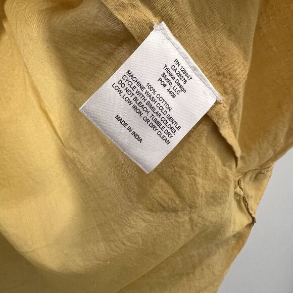 Nili Lotan Normandy Blouse Women’s XS Yellow Cotton Pleated - Picture 5 of 8